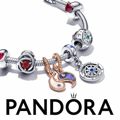 Pandora 780098C01 Dije Colgante Dividible Yin & Yang - Baño de Oro Rosa 14k