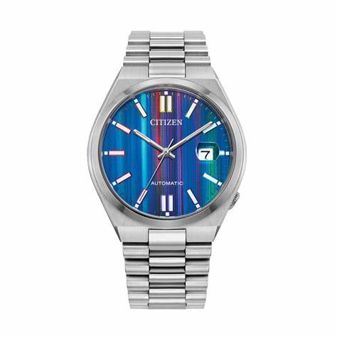 Citizen NJ0151-53W Reloj automático Tsuyosa para hombre, esfera multicolor, brazalete de acero inoxidable