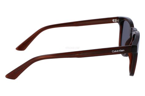 Calvin Klein CK23505S 200 P 52 Unisex Square Sunglasses - Brown Frame, Grey Lenses