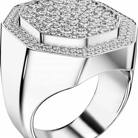 Swarovski 5651378 Dextera Cocktail Ring - Forma octogonal, Cristales blancos, Rodiado