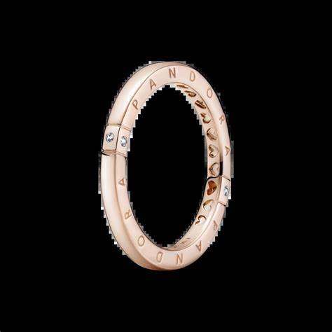Pandora 189482C01-52 Anillo Logo & Corazones - Baño de Oro Rosa 14k, Talla 52