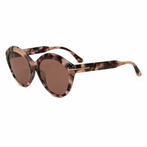 Lunettes de soleil Tom Ford FT0763 55E pour femme - monture havane colorée, verres marron