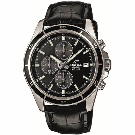 CASIO EDIFICECasio Edifice EFR - 526L - 1AVUEF Men's Chronograph Watch with Black Leather StrapWATCHESEcecile