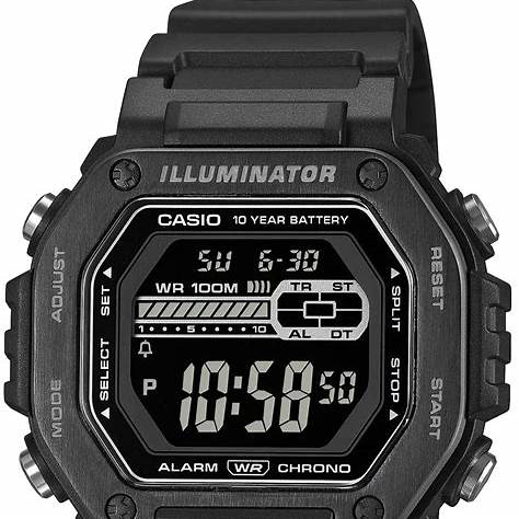 CASIO & VINTAGECasio MWD - 110HB - 1BVEF Men's Digital Watch, Black Resin Band, 100M Water ResistanceWATCHESEcecile