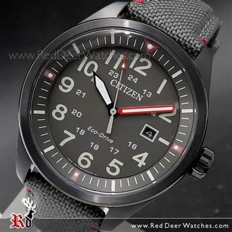 CITIZENCitizen AW5005 - 39H Men's Eco - Drive Military Watch, Black Dial, Green Nylon StrapWATCHESEcecile