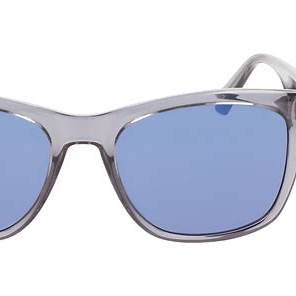 Lunettes de soleil carrées Calvin Klein Jeans CKJ22610S unisexe - monture gris cristal, verres bleus