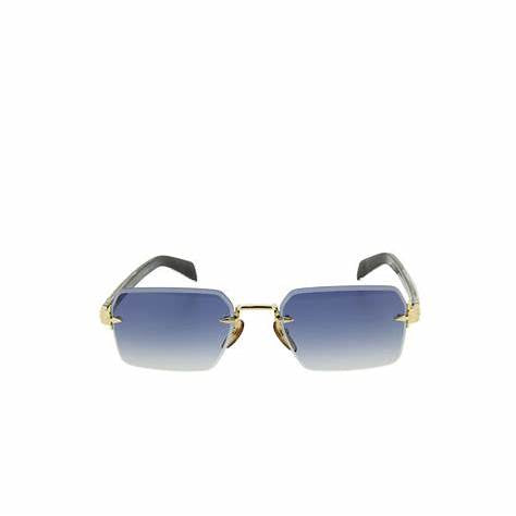 Lunettes de soleil homme David Beckham DB 7109/S RHL/08 56 - monture or, verres miroirs bleus
