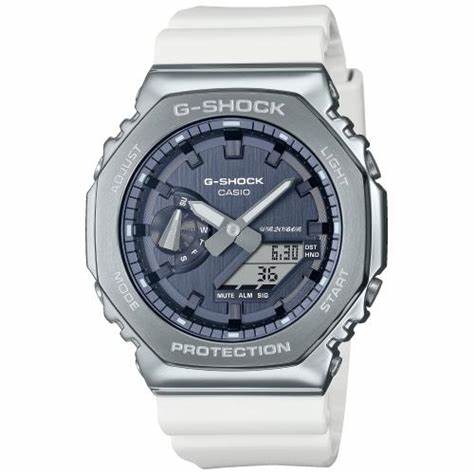 Casio G-SHOCK GM-2100WS-7AER Analog-Digital-Uhr für Herren - weißes Harzarmband