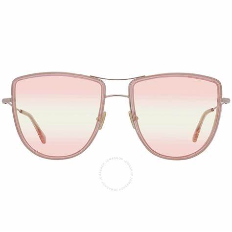 Lunettes de soleil Tom Ford FT0759 28Z pour femme - monture or rose brillant, verres roses dégradés