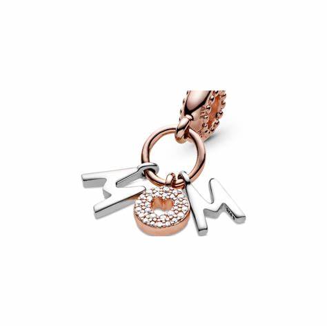 Pandora 788828C01 Colgante Letras de Mamá - Plata de ley bicolor y baño de oro rosa de 14k