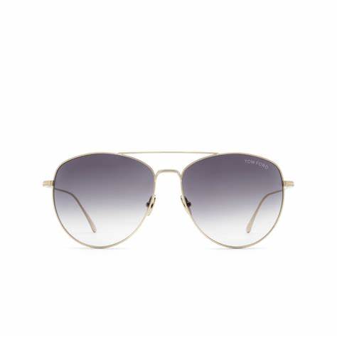 Lunettes de soleil Tom Ford FT0784 28B pour femme - monture or rose brillant, verres fumés dégradés
