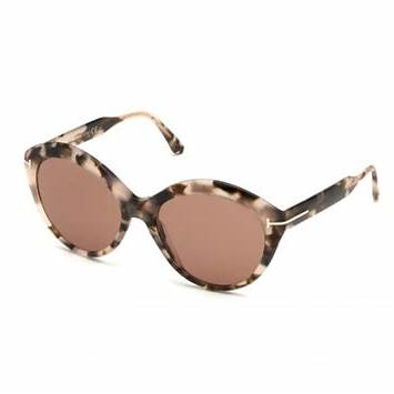 Lunettes de soleil Tom Ford FT0763 55E pour femme - monture havane colorée, verres marron
