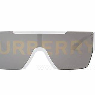 Burberry BE4291 3007/H 38 Unisex Sunglasses - White Frame, Grey Mirror Lenses