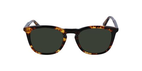 Calvin Klein CK23501S 237 E 51 Unisex Round Sunglasses - Brown Tortoise Frame, Green Lenses