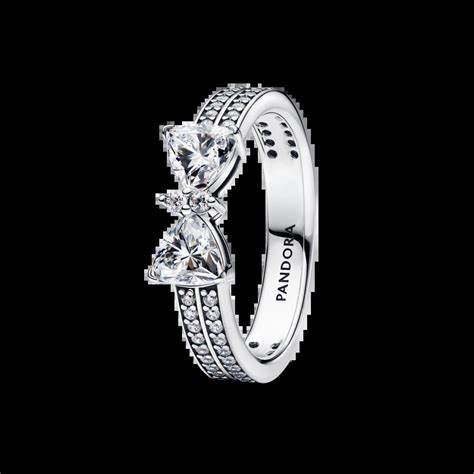 PANDORAPandora 193552C01 - 52 Sparkling Bow Double - Row Ring - Sterling Silver, Size 52BIJOUXEcecile