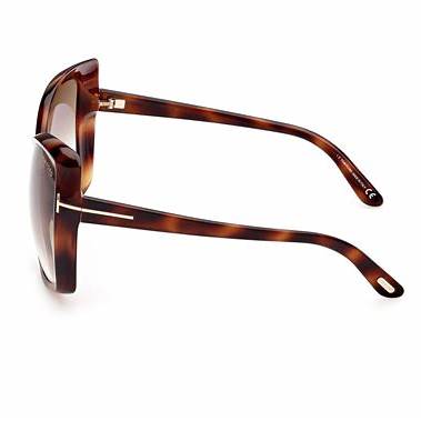 Lunettes de soleil Tom Ford FT0943 53F pour femme - monture havane blonde, verres dégradés marron