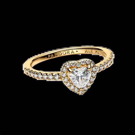 PANDORAPandora 168421C01 - 50 Elevated Heart Ring - 14k Gold - Plated, Size 50BIJOUXEcecile