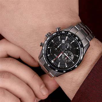 Citizen CA4444-82E Reloj cronógrafo Eco-Drive para hombre, esfera negra, brazalete Super Titanium