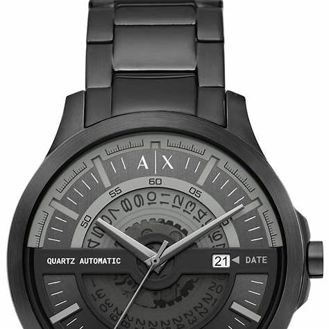Armani Exchange AX2444 Men's Automatic Watch - Black Stainless Steel Bracelet, Black Dial