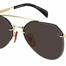Gafas de sol David Beckham DB 1090/G/S RHL-IR 59 - Montura Negro Dorado, Lentes Grises