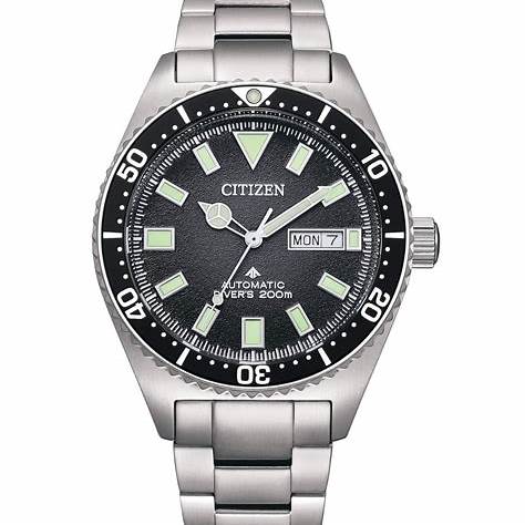 Reloj automático Citizen NY0120-52E Promaster Diver para hombre, esfera negra, brazalete de acero inoxidable