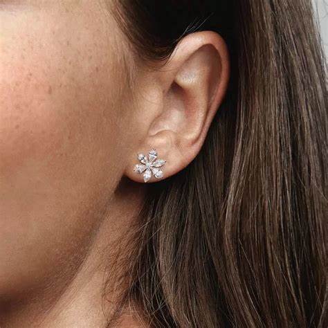 Pandora 282407C01 Sparkling Herbarium Cluster Stud Earrings - 14k Rose Gold-Plated