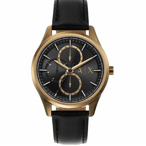 Montre Homme Armani Exchange AX1869 -bracelet cuir noir, cadran noir
