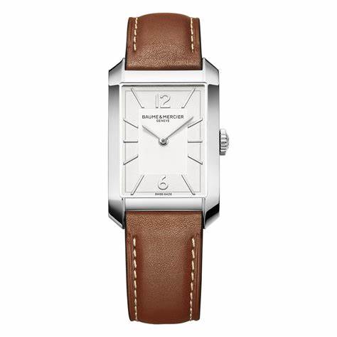 Baume & Mercier Hampton 10670 Reloj Cuarzo Hombre - 43mm Esfera Blanca, Correa Piel Marrón