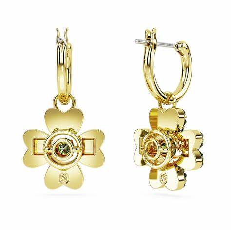 SWAROVSKISwarovski 5670664 Idyllia Drop Earrings - Clover Design, Green Crystals, Gold - Tone PlatedBIJOUXEcecile