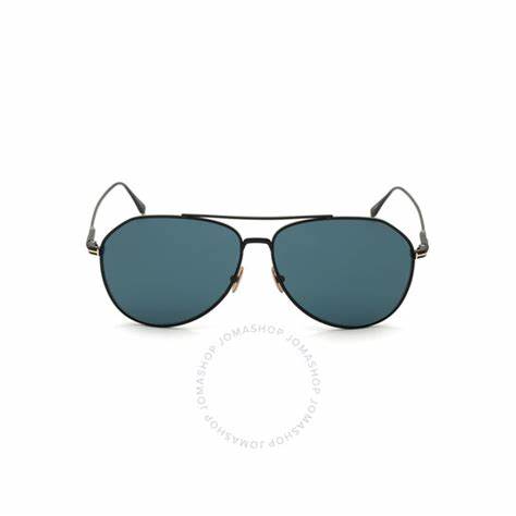 Tom Ford FT0747 01V Gafas de sol para hombre - montura negro brillante, lentes azul-verde