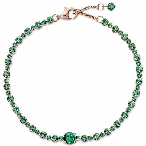 Pandora 580044C01-18 Bracelet Tennis Pavé étincelant - plaqué or rose 14k, 18cm