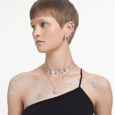 SWAROVSKISwarovski 5666181 Luna Pendant Necklace - Crescent Moon, White Crystals, Rhodium - PlatedBIJOUXEcecile