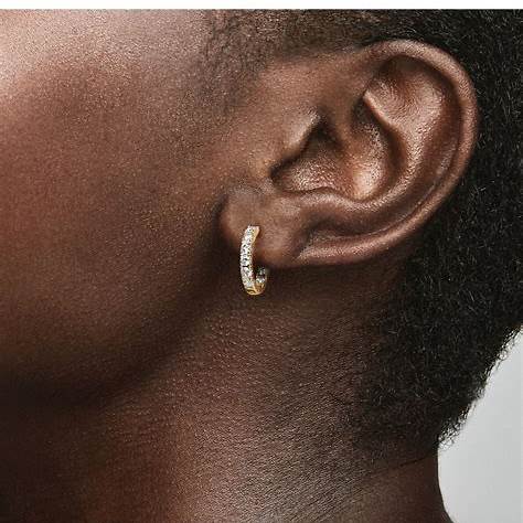 Pandora 263002C01 Pendientes de aro Sparkling Row Eternity - bañados en oro de 14k