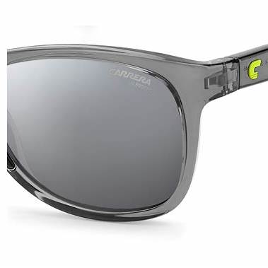 Carrera 8054/S KB7/T4 Occhiali da sole unisex - Montatura grigio trasparente, lenti a specchio argento