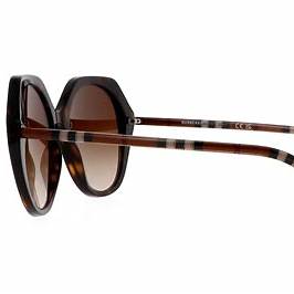 Lunettes de soleil Burberry Vanessa BE4375 4017/13 pour femme - monture havane foncé, verres dégradés marron