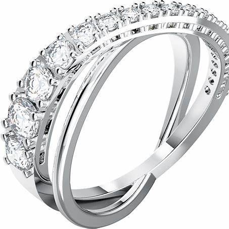 SWAROVSKISwarovski 5572724 Twist Ring - White Crystals, Rhodium - Plated, Size 52BIJOUXEcecile