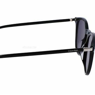 Calvin Klein CK22533S 001 S 52 Unisex Round Sunglasses - Black Frame, Solid Grey Lenses