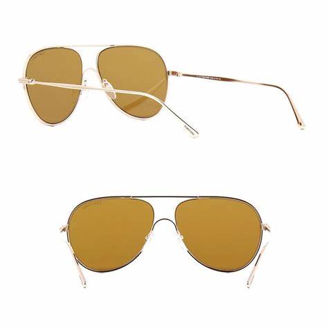 Tom Ford FT0695 28E Gafas de sol para hombre - montura oro rosa brillante, cristales marrones