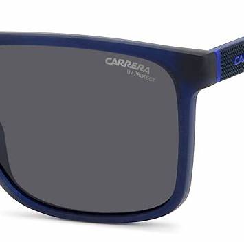 Carrera 8064/S FLL/IR Occhiali da sole da uomo - Montatura blu opaco, lenti grigie