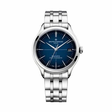 Baume & Mercier Clifton Baumatic MOA10468 Orologio automatico da uomo - Quadrante blu 40 mm, bracciale in acciaio inossidabile
