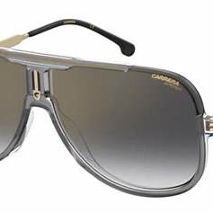 Carrera 1059/S KB7FQ Herren-Sonnenbrille - Gestell transparent dunkelgrau, Gläser grau-gold verspiegelte Verlaufsform