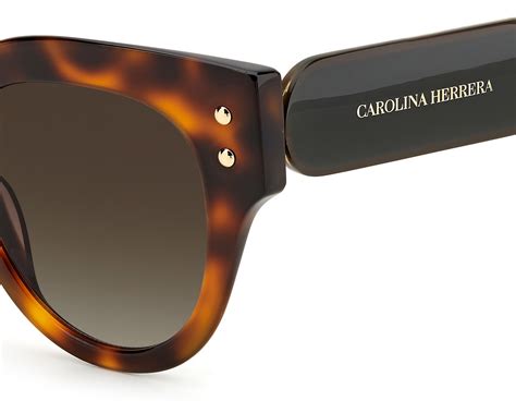 Carolina Herrera CH 0008/S 05L-HA 52 Women's Cat-Eye Sunglasses - Brown Frame, Grey Gradient Lenses