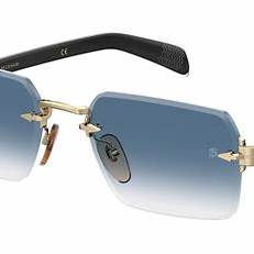 Lunettes de soleil homme David Beckham DB 7109/S RHL/08 56 - monture or, verres miroirs bleus