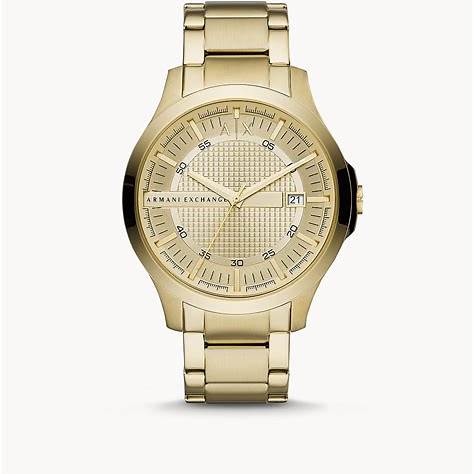 Armani Exchange AX2415 Men's Watch - Gold-Tone Stainless Steel Bracelet, Gold Dial