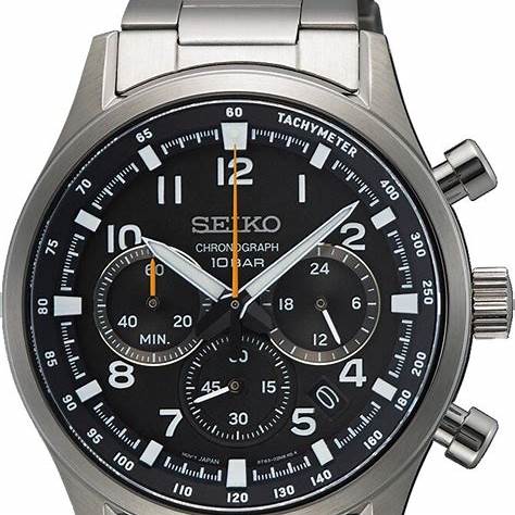 SEIKOSeiko SSB447P1 Men's Chronograph Watch, Black Dial, Stainless Steel BraceletWATCHESEcecile