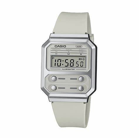 CASIO & VINTAGECasio A100WEF - 8AEF Unisex Digital Watch - Silver - Tone Stainless Steel, Retro DesignWATCHESEcecile