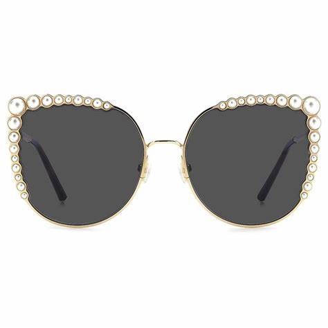Carolina Herrera HER 0076/S 000-IR 58 Women's Sunglasses - Rose Gold Frame, Grey Gradient Lenses