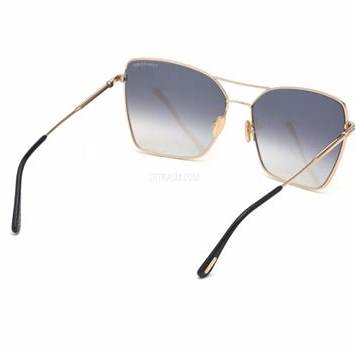 Lunettes de soleil Tom Ford FT0738 28B pour femme - monture or rose brillant, verres fumés dégradés