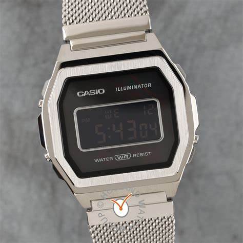CASIO & VINTAGECasio A1000M - 1BEF Vintage Iconic Unisex Watch – Mother of Pearl Dial, Stainless Steel Mesh Band, LED Backlight, 3 ATM Water ResistantWATCHESEcecile