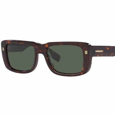 Burberry Jarvis BE4376U 3002/71 Gafas de Sol de Hombre - Marco Habana Oscuro, Lentes Verde Oscuro